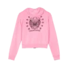 Różowa bluza z kapturem i zamkiem dla dziewczyn Chrome Hearts