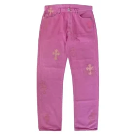 Różowe Jeansy Chrome Hearts