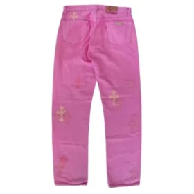 Różowe Jeansy Chrome Hearts