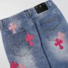 Różowe Jeansy z logo Chrome Hearts