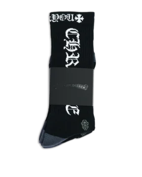 Skarpety Chrome Hearts w kolorach niebieskim, białym i żółtym