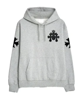 Szara bluza z kapturem Chrome Hearts