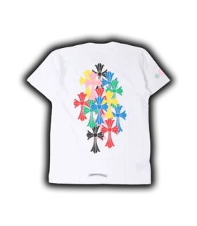 Wielobarwna koszulka z krzyżem Chrome Hearts